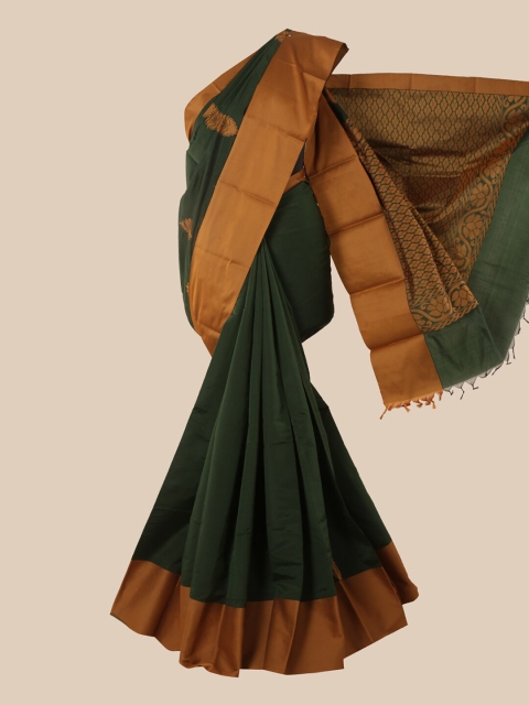 

Pothys Green & Rust Woven Design Silk Cotton Kovai Saree