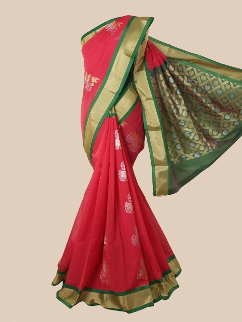 

Pothys Red & Green Ethnic Motifs Silk Cotton Kovai Saree