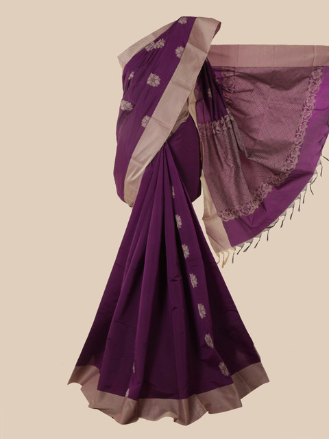 

Pothys Purple Ethnic Motifs Silk Cotton Kovai Saree