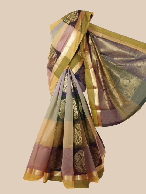 

Pothys Multi-Coloured Woven Design Silk Cotton Kovai Saree