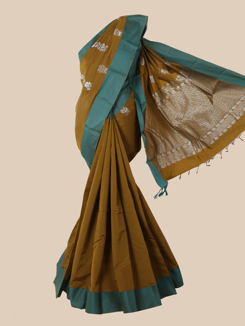 

Pothys Green & Teal Woven Design Silk Cotton Kovai Saree