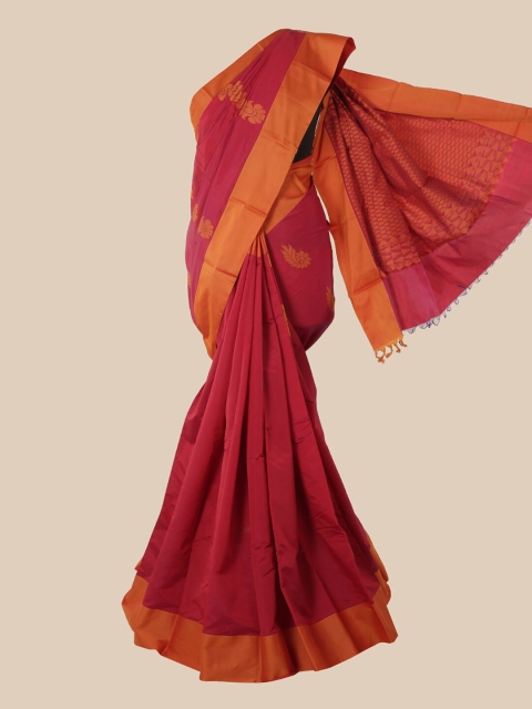 

Pothys Red & Orange Woven Design Silk Cotton Kovai Saree