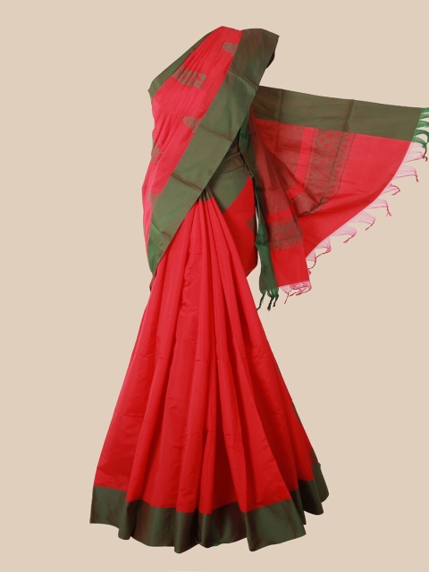 

Pothys Red & Green Woven Design Silk Cotton Kovai Saree