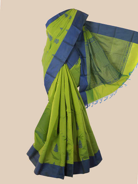 

Pothys Green & Blue Woven Design Silk Cotton Kovai Saree