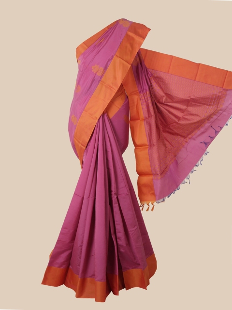 

Pothys Pink & Tan Woven Design Silk Cotton Kovai Saree