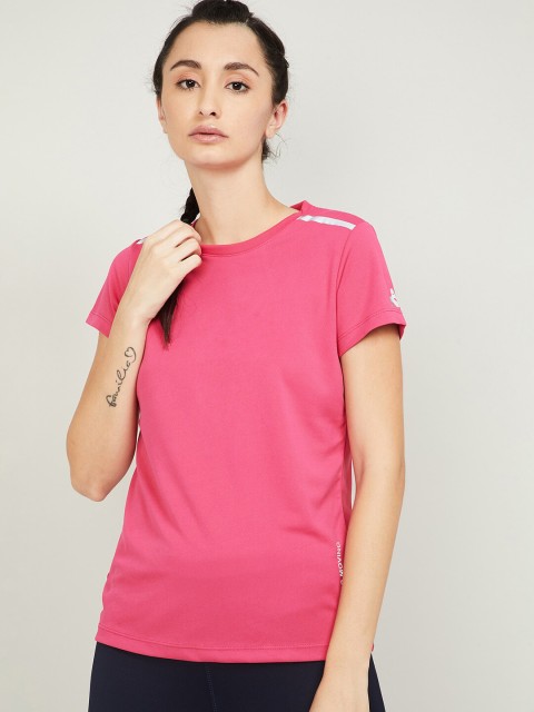 

Kappa Women Pink Solid Slim Fit T-shirt