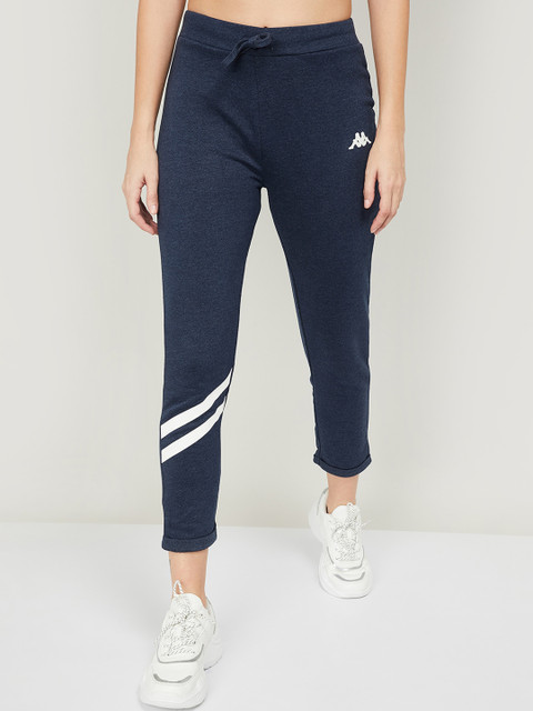 

Kappa Women Navy Blue Solid Cotton Track Pants