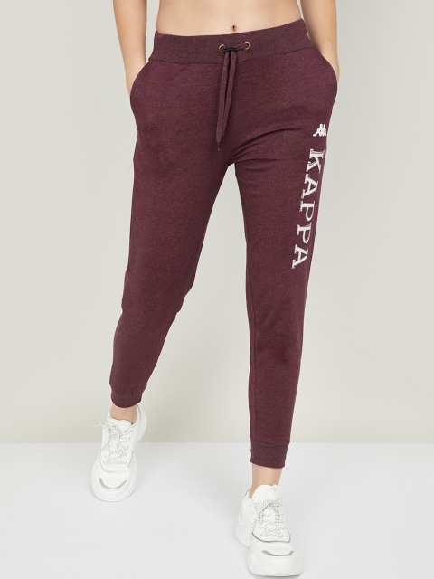 

Kappa Women Burgundy-Coloured Solid Cotton Joggers