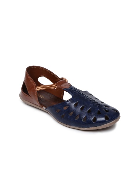 

Bata Women Navy Blue & Brown Colourblocked Flats
