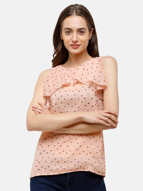 

Double Two Women Pink Printed Regular Top