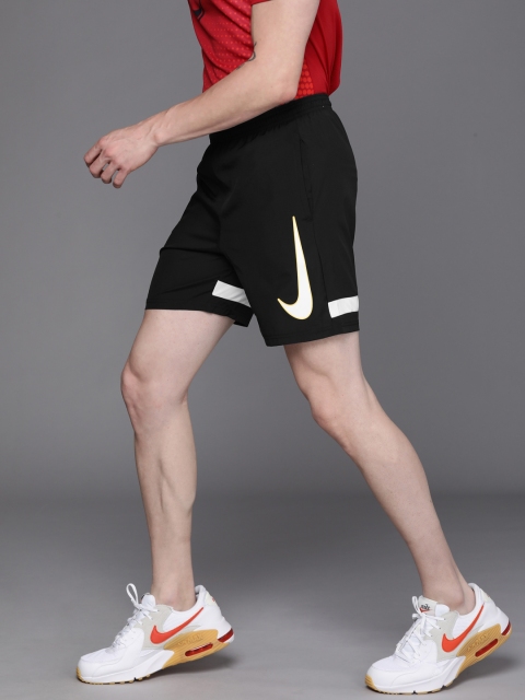 

Nike Men Black Standard Fit Dri-FIT Academy Sustainable Football Shorts with Mesh Stripes