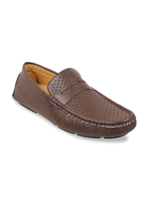 

WALKWAY Men Brown Perforations Loafers