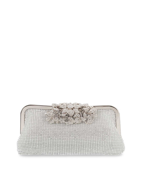 

Mochi Silver-Toned Embellished Purse Clutch