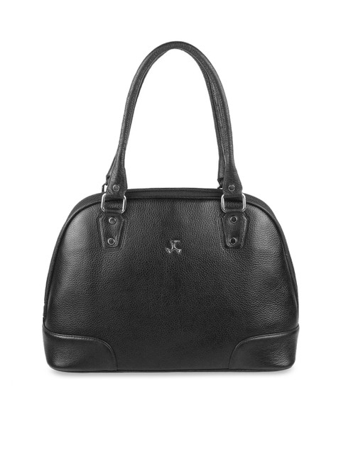 

Mochi Black Leather Structured Handheld Bag with Quilted