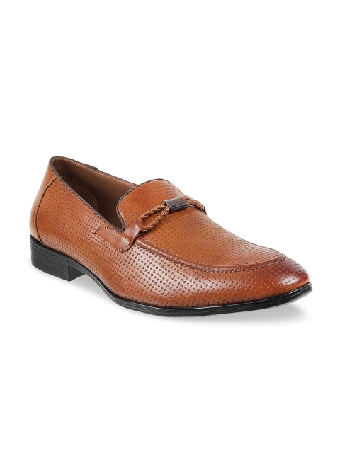 

WALKWAY Men Tan Brown Textured Formal Loafers