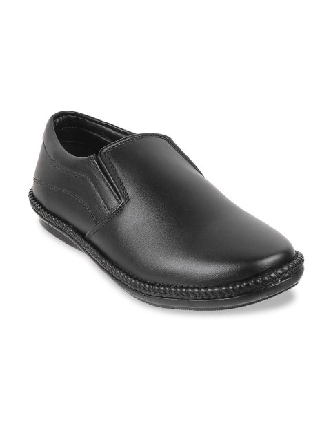 

WALKWAY by Metro Men Black Solid Formal Slip-Ons