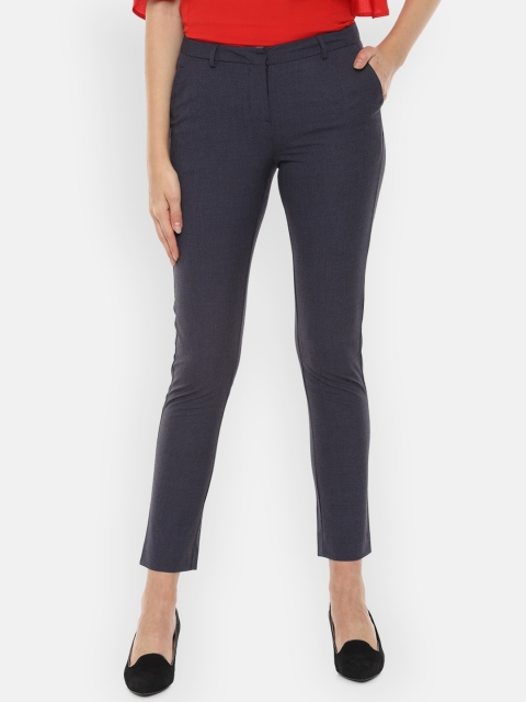 

Allen Solly Woman Women Navy Blue Regular Trousers