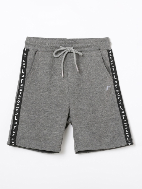 

Fame Forever Active Boys Grey Melange Regular Shorts