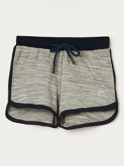 

Fame Forever Active Girls Pack of 2 Grey Melange & Pink Striped Regular Shorts