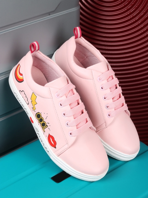 

TWIN TOES Women Pink Printed Sneakers