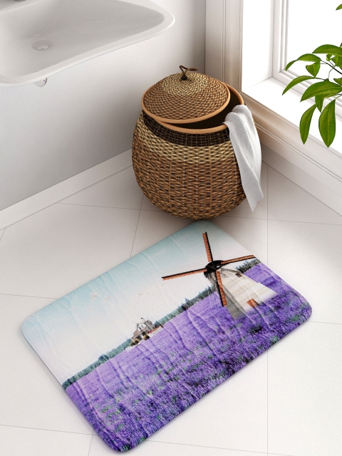 

Cortina Purple & Sea Green Printed Rectangular Bath Rug