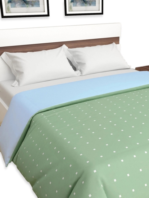 

Home Centre Sea Green & White Geometric Summer 150 GSM Double Bed Blanket