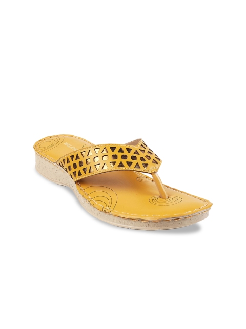

WALKWAY Yellow Printed Comfort Sandals