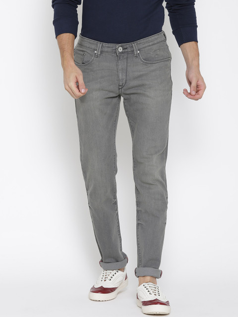 

Solly Jeans Co. by Allen Solly Men Grey Mid-Rise Clean Look Jeans