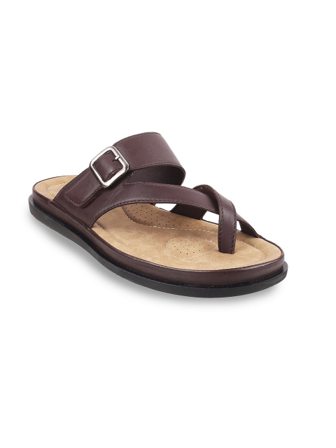 

Metro Men Brown & Beige Synthetic Daily Comfort Sandals With Buckle Detailing