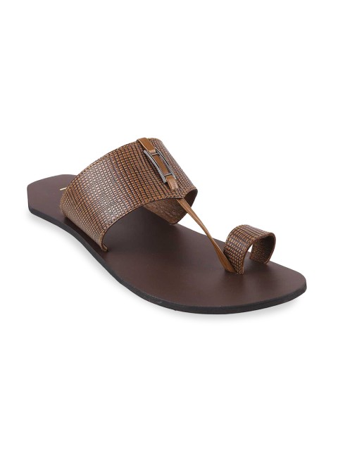 

Metro Men Tan Textured Synthetic Ethnic Comfort Sandals
