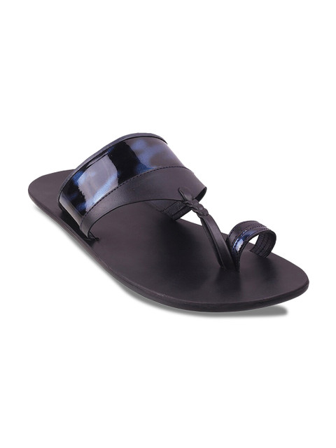 

Metro Men Black & Blue Leather Comfort Sandals