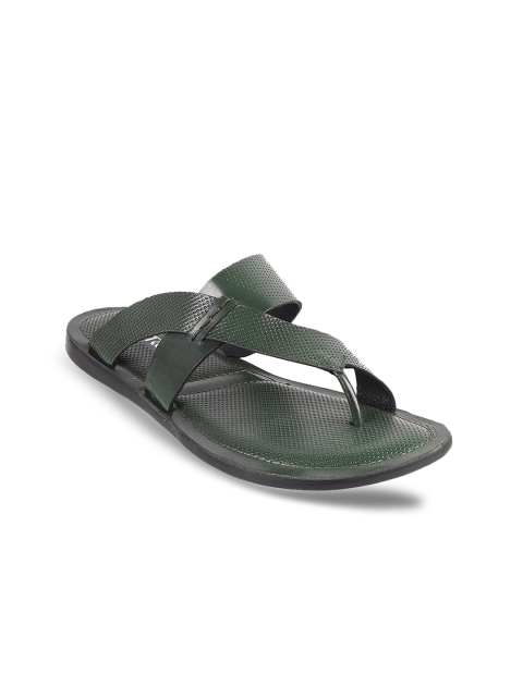 

Metro Men Green Textured Synthetic Daily Comfort Sandals
