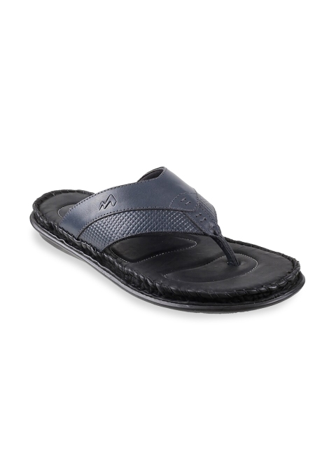 

Metro Men Blue & Grey Leather Comfort Sandals