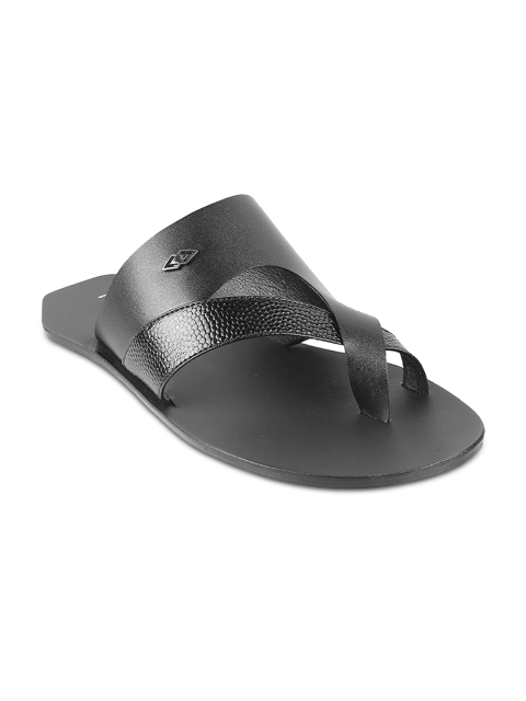 

Metro Men Black Leather Comfort Sandals