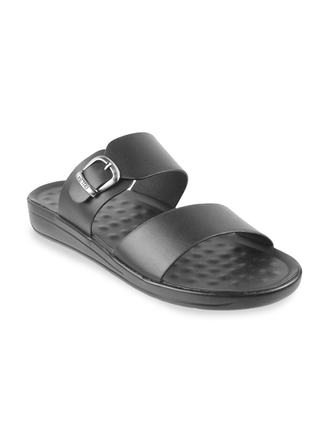 

Metro Men Black Solid Synthetic Daily Comfort Sandals