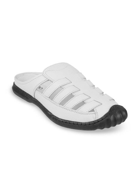 

Metro Men White Leather Mules