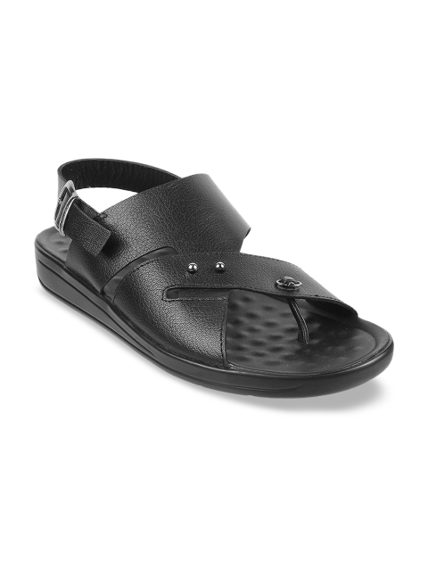 

Metro Men Black Leather Comfort Sandals