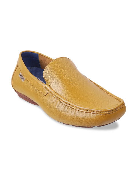 

Metro Men Yellow Leather Loafers