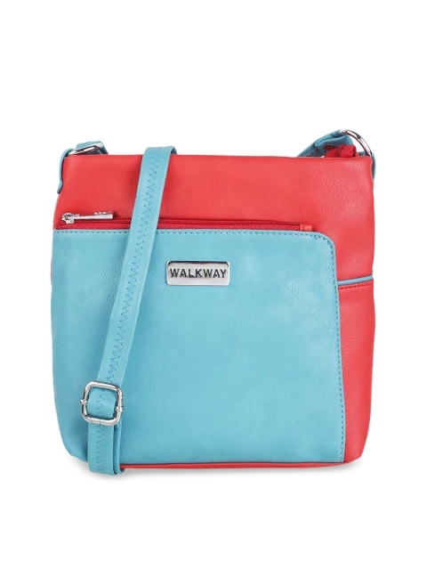 

WALKWAY Red and Blue Colourblocked Swagger Sling Bag