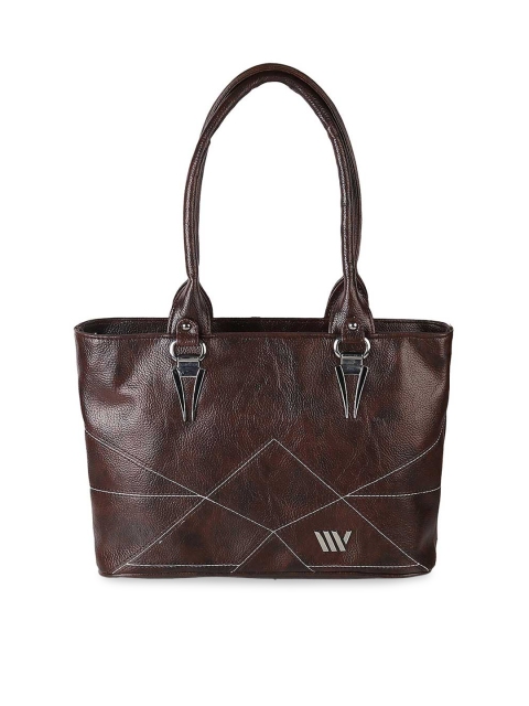 

WALKWAY Coffee Brown Textured Structured Shoulder Bag