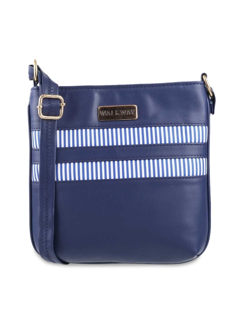 

WALKWAY Blue Striped Structured Sling Bag