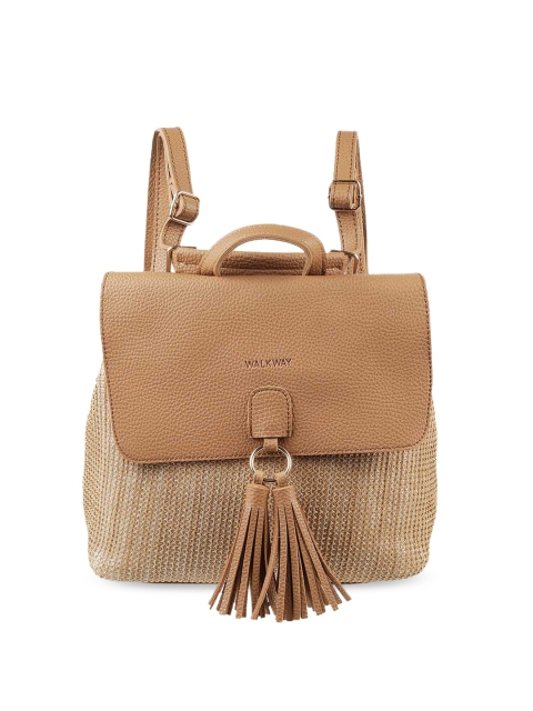 

WALKWAY Brown Textured Structured Bucket Bag