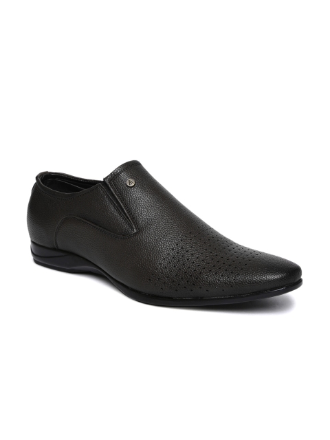 

Alberto Torresi Men Black Textured Semiformal Slip-Ons