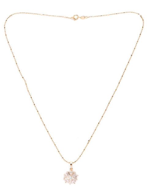 

Globus Gold-Plated & White CZ-Studded Pendant With Chain