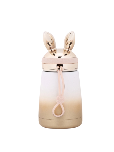 

POKORY Kids Beige & White Solid Insulated Stainless Steel Flask Water Bottle 300 Ml
