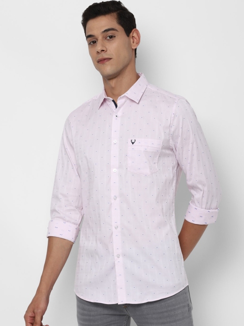 

Allen Solly Men Pink Slim Fit Opaque Printed Casual Shirt