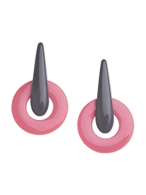 

Blisscovered Pink & Black Contemporary Drop Earrings