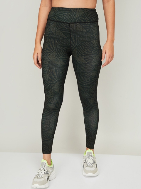 

Kappa Women Green Printed Sports Tights