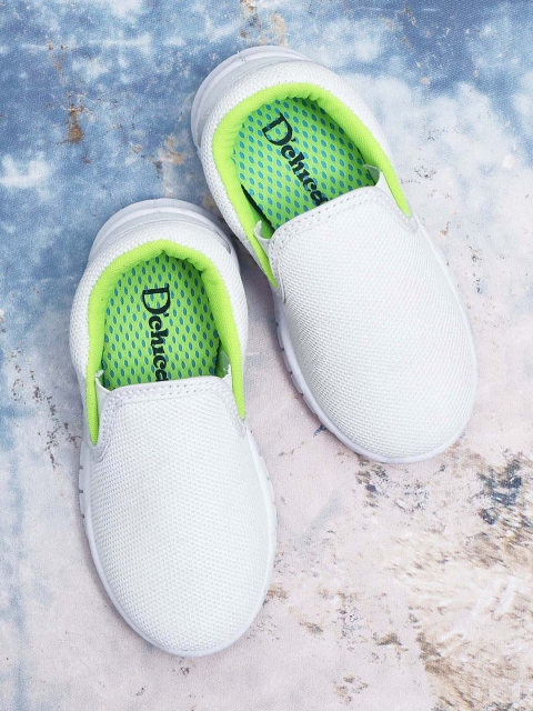 

DChica Boys White Textured Slip-On Sneakers