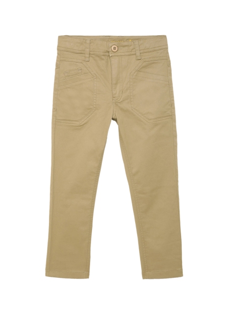 

UNDER FOURTEEN ONLY Boys Khaki Slim Fit Trousers